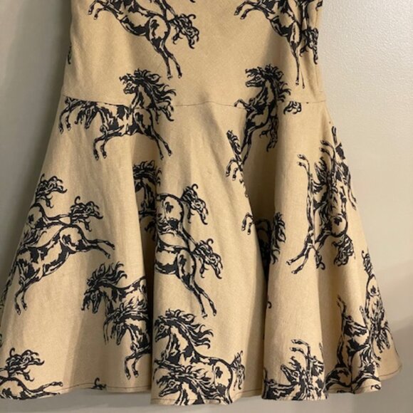 BLACK AND TAN HORSE MOTIF POODLE SKIRT - Picture 1 of 3